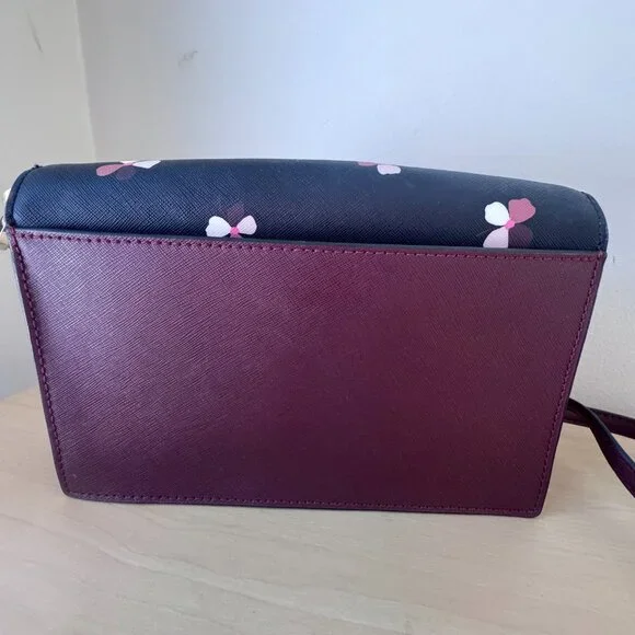 Kate Spade New York Cameron Dusk Buds Floral Crossbody – Burgundy/Black Multi - Picture 4 of 12